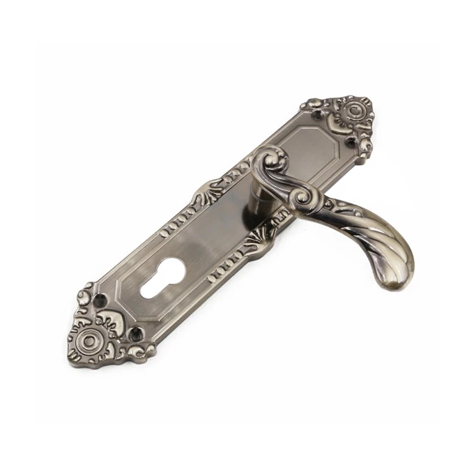 Aluminum Iron Door Handle Door Lever Handle on Plate Electroplating Finish Plate Door Handle Lock