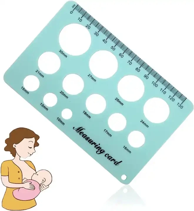 Hot selling silicone nipple rulers measuring card Breast Flange Sizing Measurement Tool