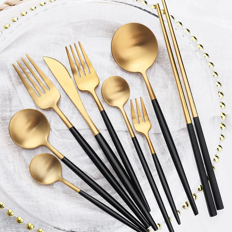 304 Stainless Steel Tableware Western Dinner Knife, Fork And Spoon Set Household Food Tableware Set