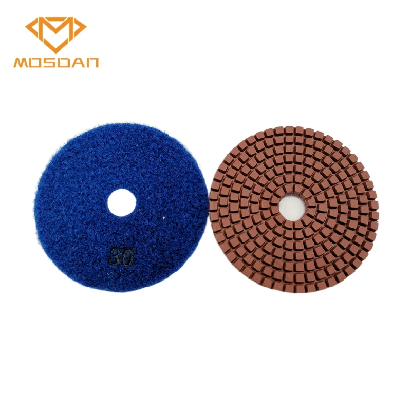 125mm Cafe Pane Semi Metal Hybrid Polishing Pads for Concrete Floor