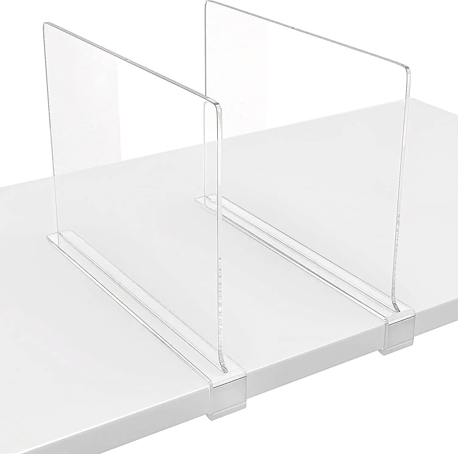 Acrylic Shelf Divider Wood Shelf Divider Closet Separator Clear Plastic Separator for Cabinet Storage Organization