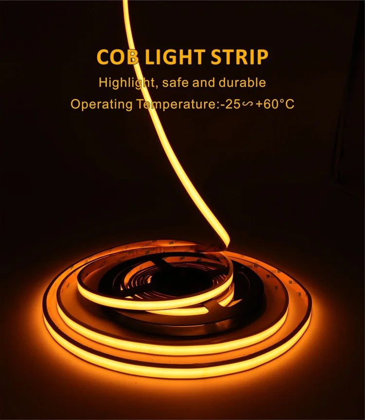 .Aglare China factory 5m 24v cob lighting cob led strip light for decoration