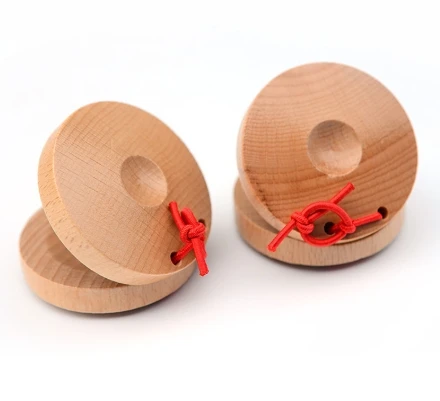 Beech clappers wholesale Orff percussion instruments wooden clappers children round dance board beech clappers