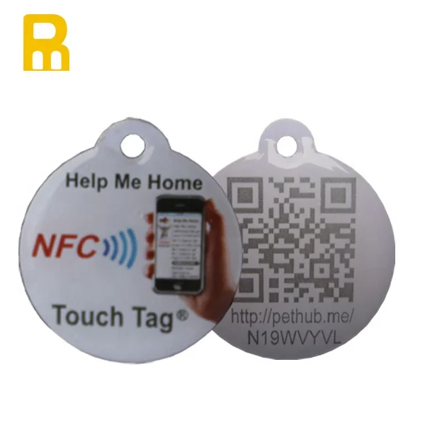 Custom Cheap NFC Pet Tag Rfid Finds Pet Dog Tag Anti-Lost Pet Epoxy ID Dog Tag