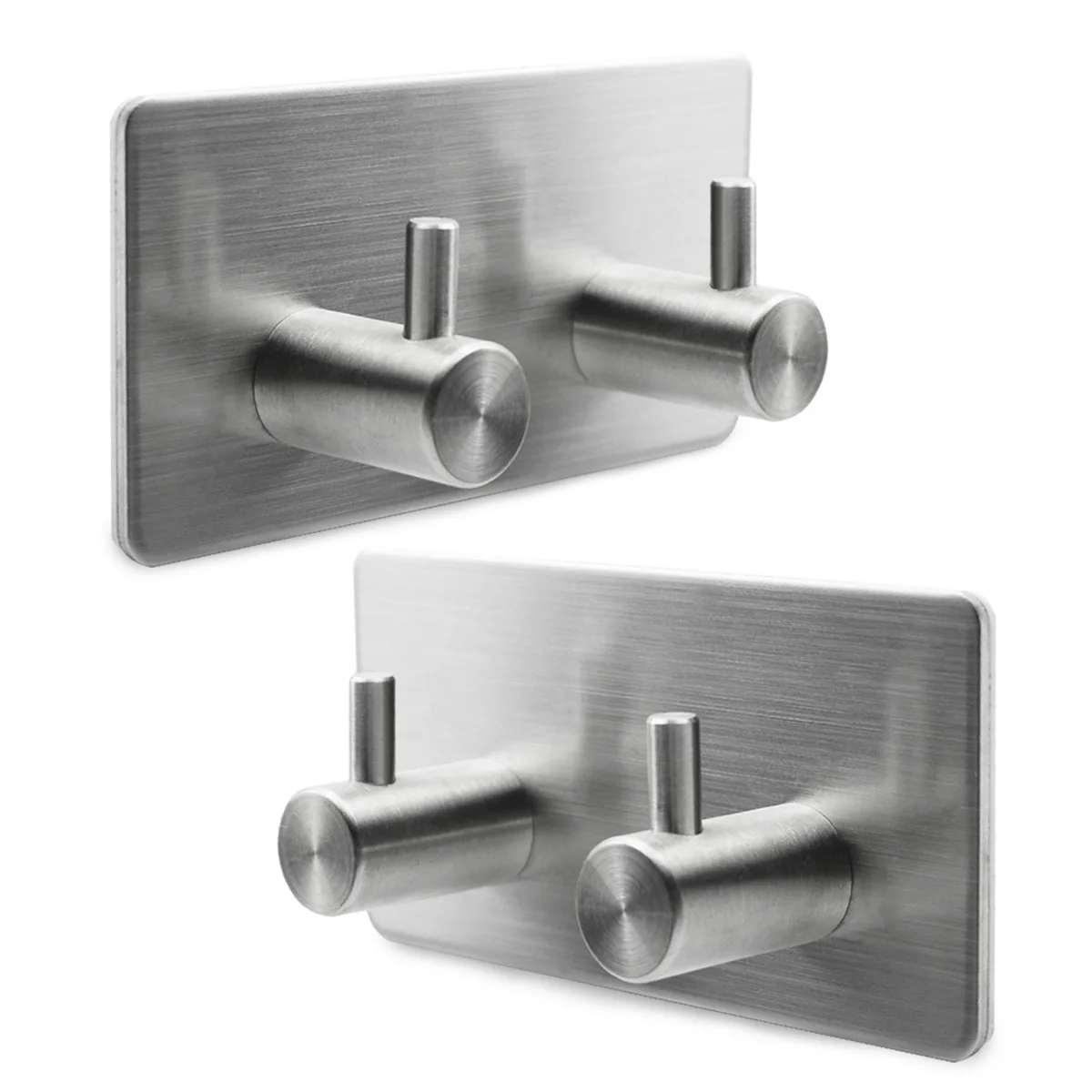 High Quality Stainless Steel Double Wall sticker Robe and Clothes Hooks, 3M Sticker