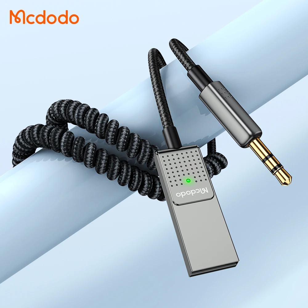 1.7M BT5.0 Fashionable Design Aluminum Alloy 3.5mm AUX BT5.0 Car Usb Wireless Music Receiver For Car audio Cable