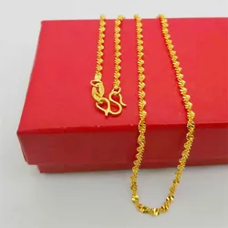 Aug jewelry hot-selling wholesale 24k gold-plated thin chain 1mm box chain 45cm Vietnam sand gold ladies necklace