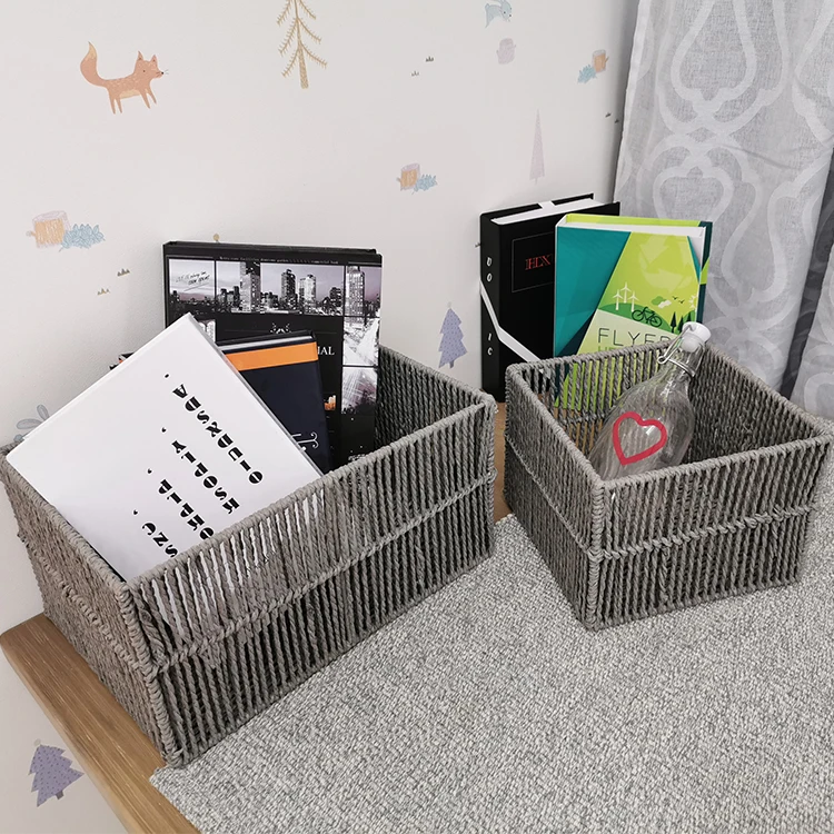 Multifunctional Storage Basket Mini Size Paper Rope Storage Basket Luxurious Storage Basket