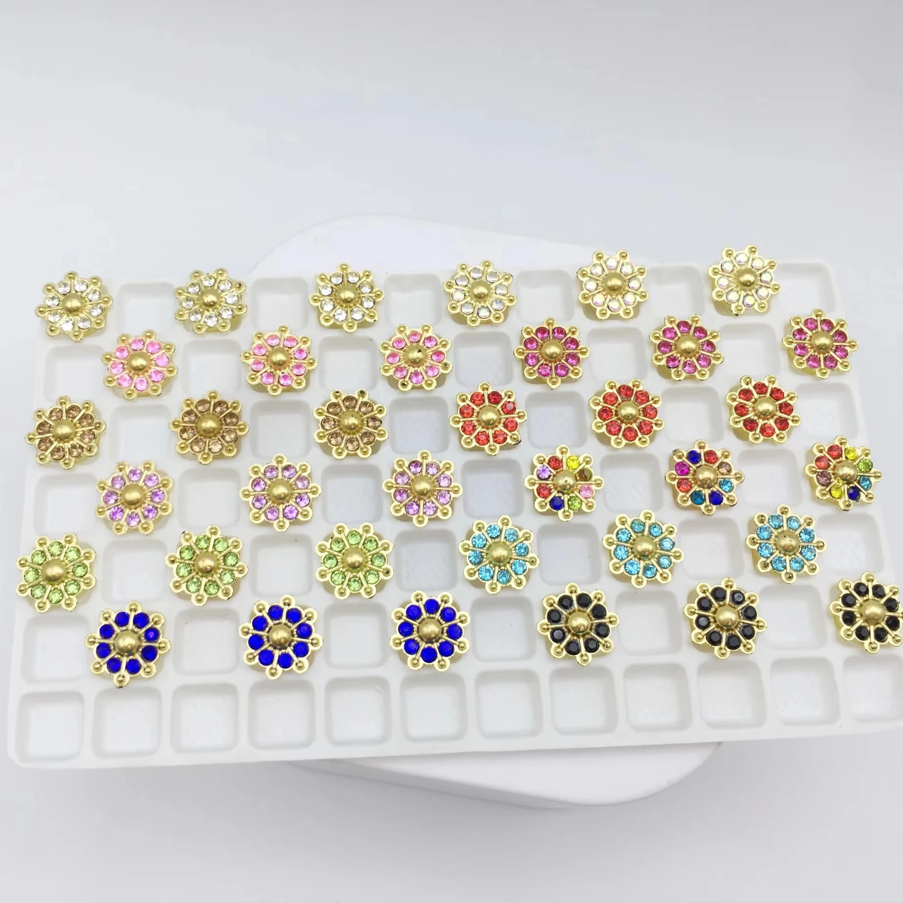 SINRONG DIY Jewelry Accessories Machine Snowflake Shaped Plastic Flower  Star Rhinestones Printing/ Gluing