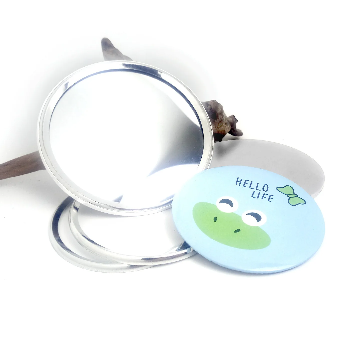 2023 Sublimation Blanks 3 inch DIY printing round shape mirror buttons name tag badge