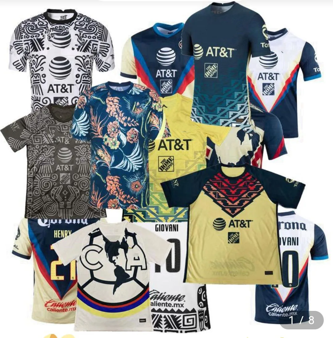 Liga Club America 2021 2022 Soccer Jerseys R.MARTINEZ GIOVANI home away 3rd football jersey men and women shirt