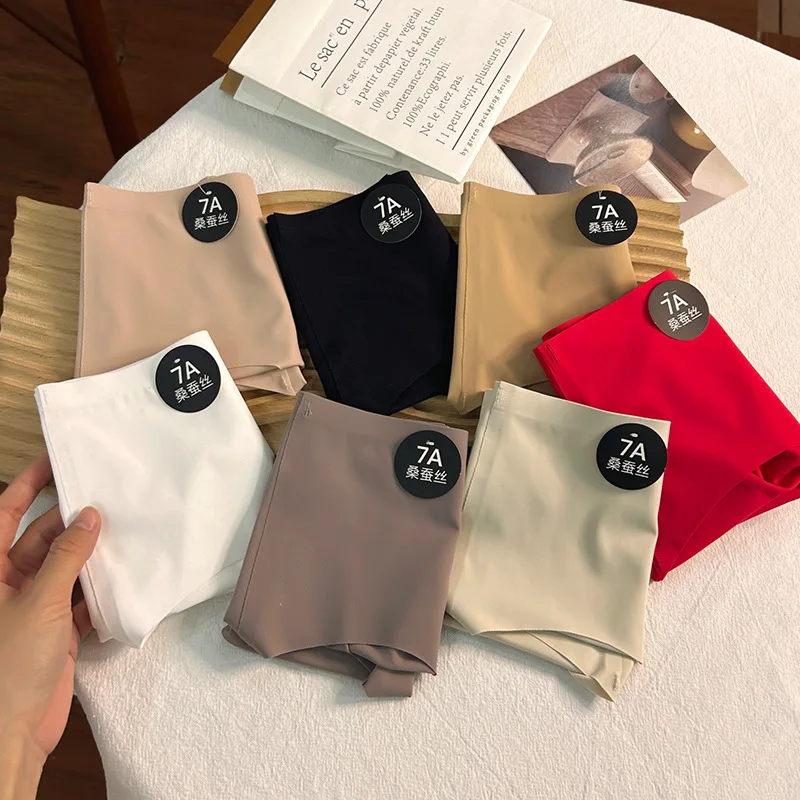 Chinese Ice silk Seamless Underwear Womens Panties Nylon Spandex Ladies Comfortable Sexy Underwear Mid-rise