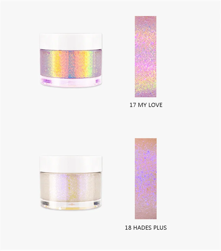 Sparkling Girls Biodegradable Light Blue Platinum Lip Gel Glitter Chunky Reflective UV Body Chameleon Glitter Gel For Kids Hair