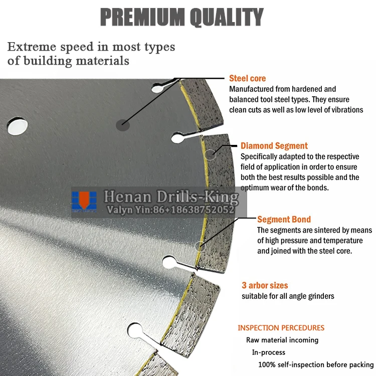 12 Inch 14 Inch Laser-Welded Dry Wet Masonry Concrete Blade Cutting Disc Diamond Saw Blades for Granite Marble Brick