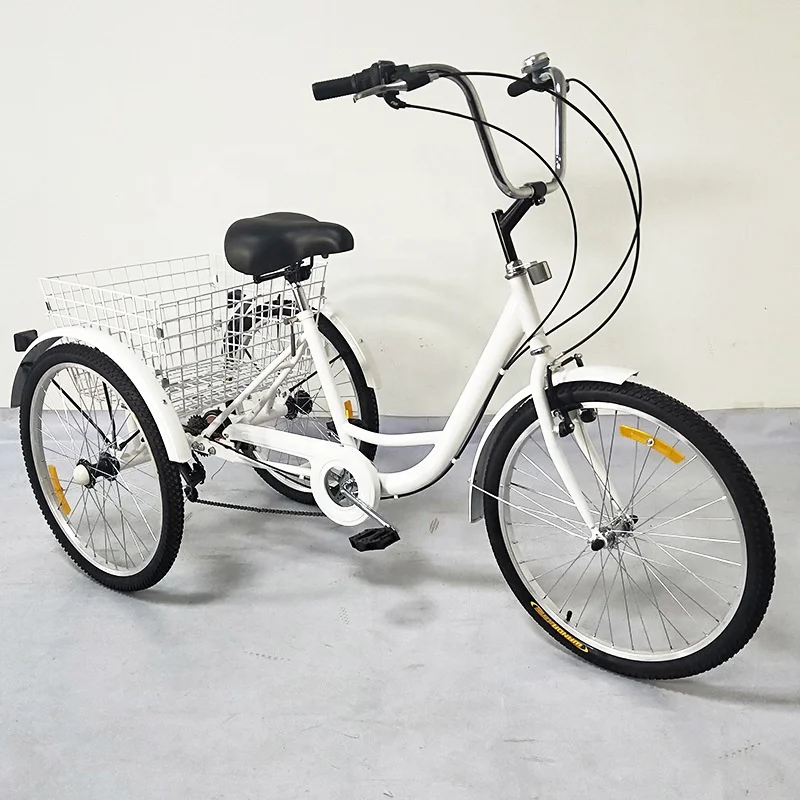 Bike 24inch 7 Speed Senior Pedal Tricycles Human Basket Cart Tricycle