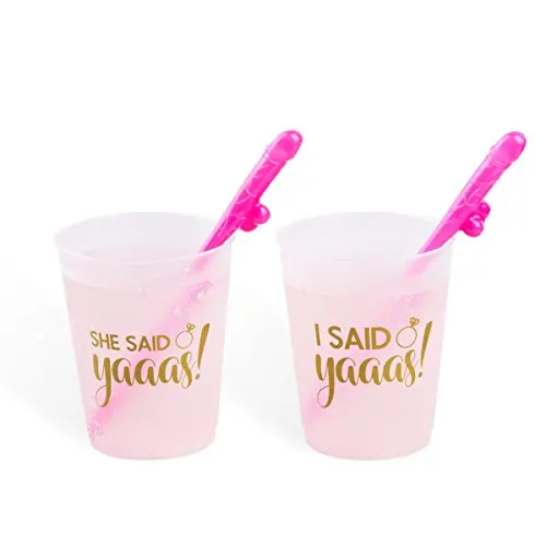 12oz Bridal Shower Cups with straw