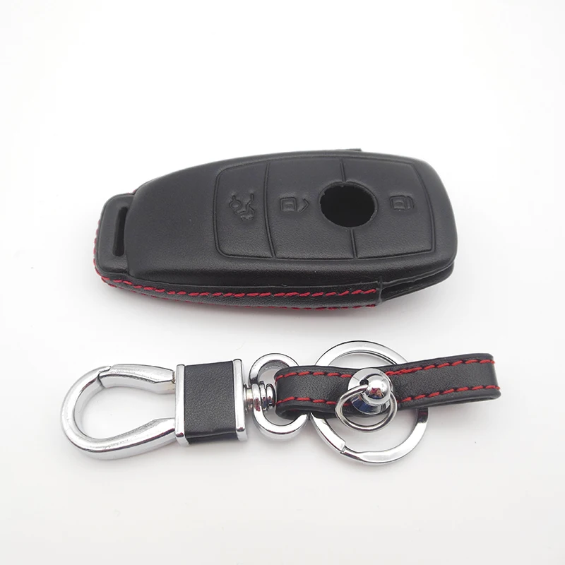 Genuine Leather Car Key Case Cover For Mercedes Benz AMG W203 W210 W211 W124 W202 W204 W205 W212 W176 C117 W213 X156 W246
