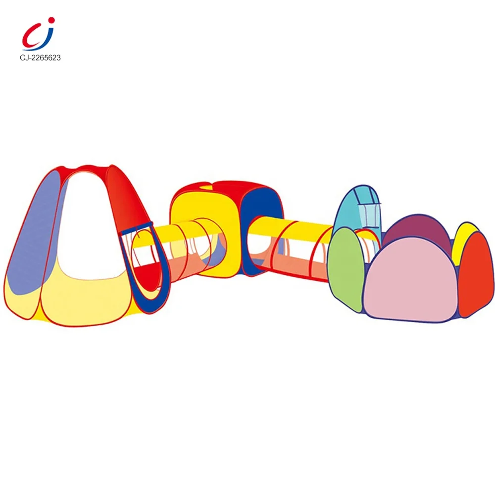 Portable foldable kids tent house play tunnel crawling pop up playhouse 3 in 1 pop up play tent with tunnel for kids