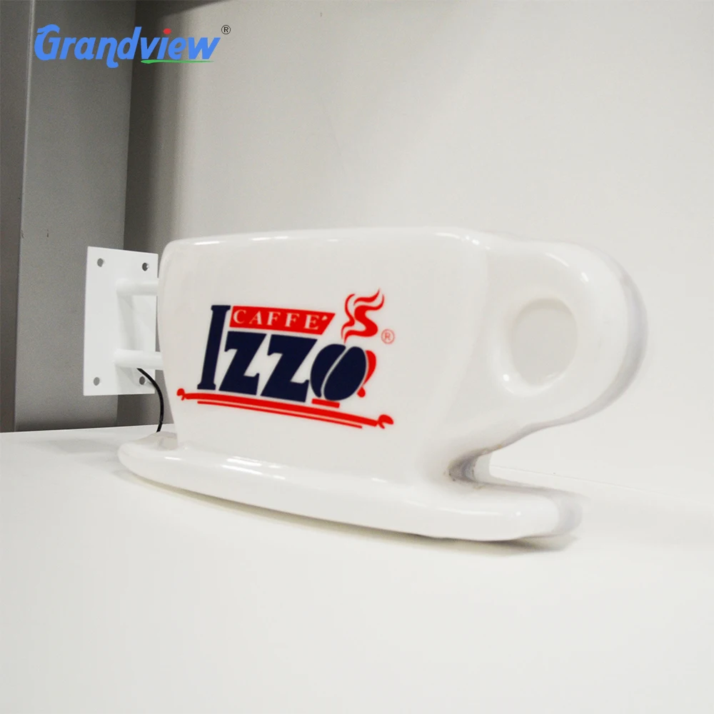 Outdoor advertising light box coffee sign advertising wall mounted light box sign