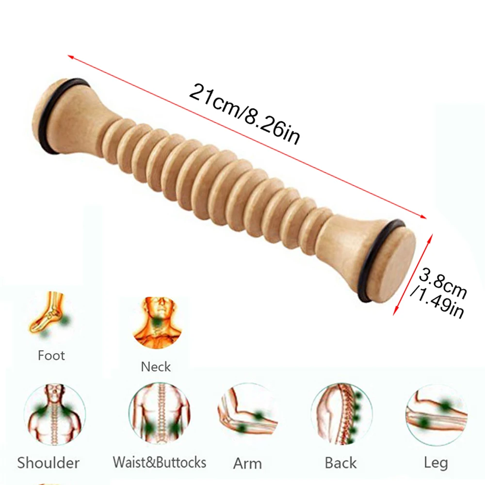Wooden Exercise Roller Sport Injury Gym Body Leg Foot Trigger Point Muscle Roller Sticks Massager For Feet Massage Health Care