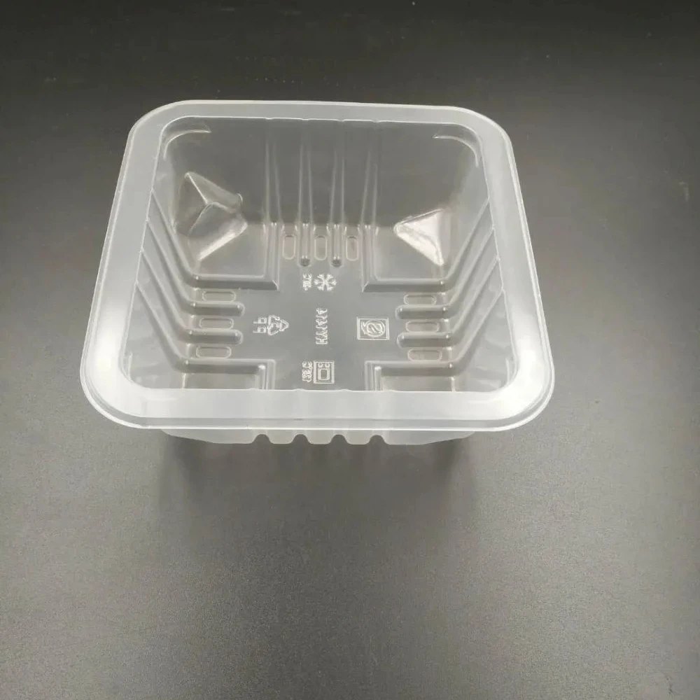 Stackable Bpa Free Microwavable Pp Black Rectangular Disposable Container For Frozen Meat Food Tray With Lid