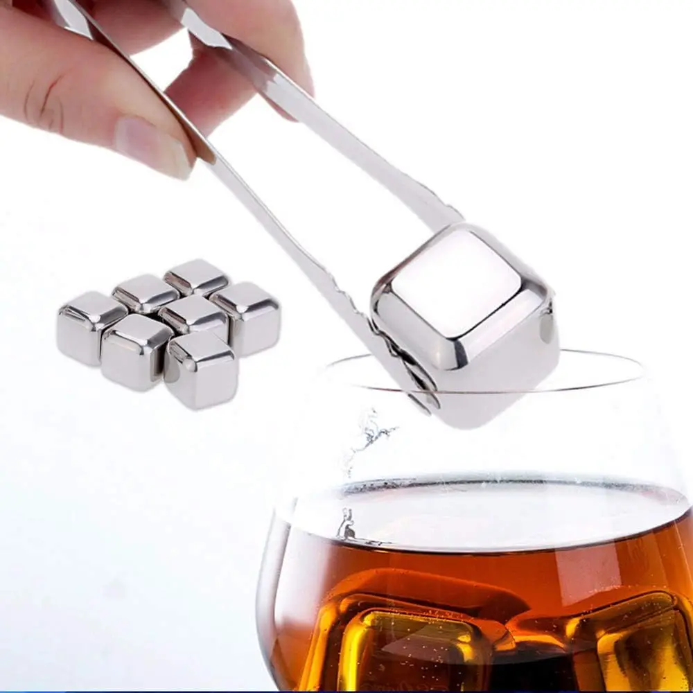 Whiskey Stones Gift High Cooling Technology Reusable Ice Cubes Stainless Steel Whisky Rocks