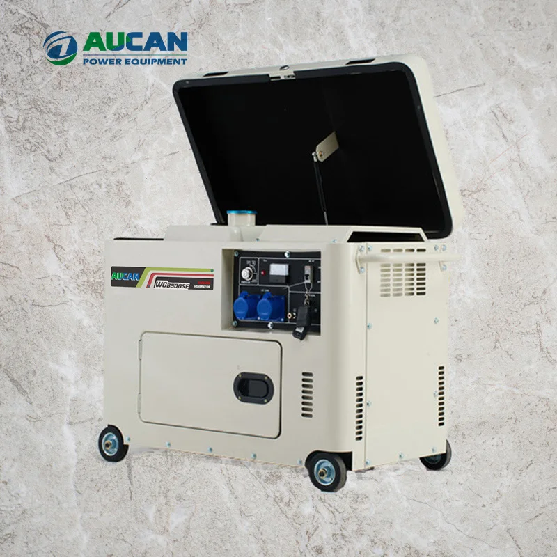 8.5kva 7kw Electric Starter Portable Gasoline Generator Silent Type with Wheels