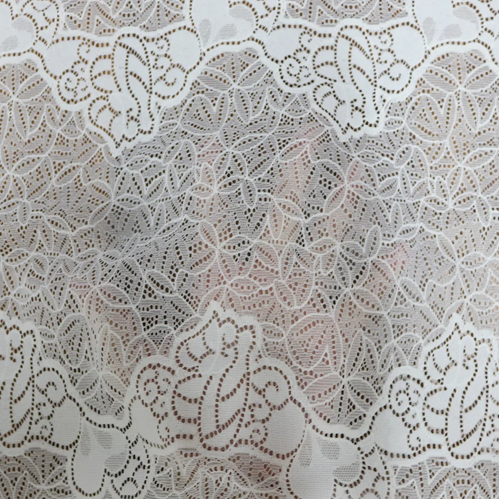 24cm Wide Special Knitted Texture Stretch Lace Lingerie Set Fabric 88.5 Nylon 11.5 Spandex Style Mesh and Tulle for Dresses