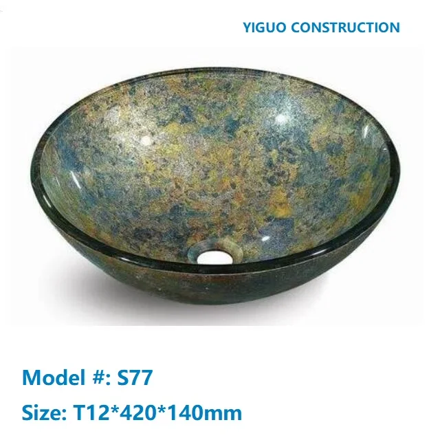 
Double glass basin, marble looking sink, round basin shape modern sanitary ware toilets and hand wash basin N128 