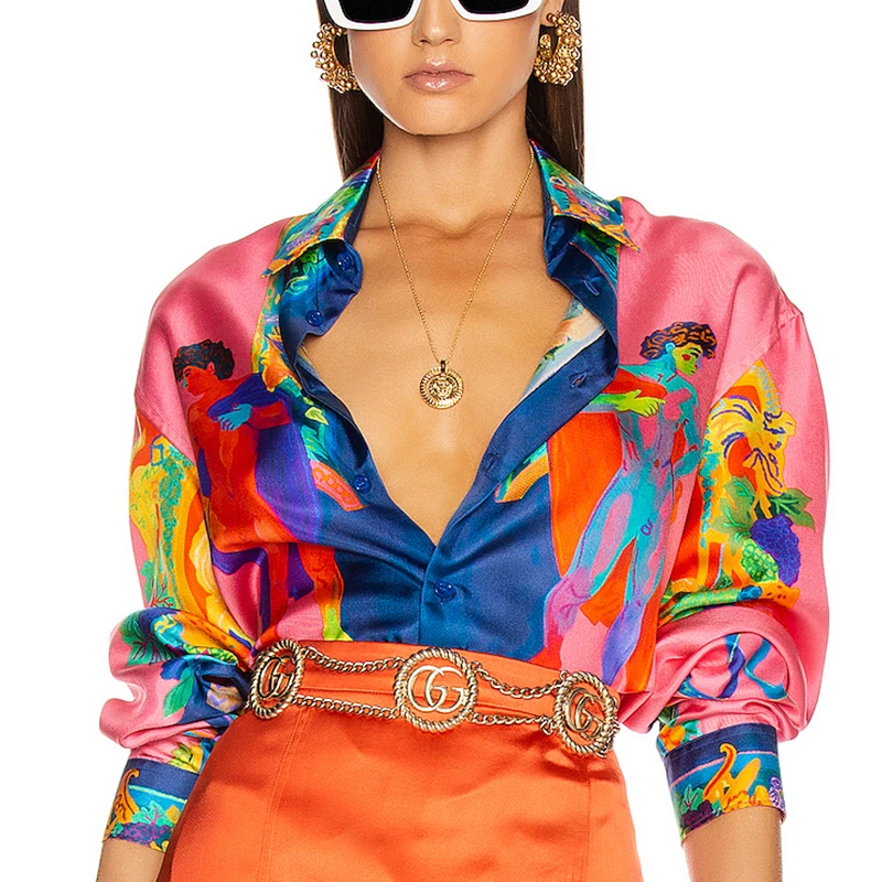 Low price chinese factory wholesale long sleeve print luxury shirt