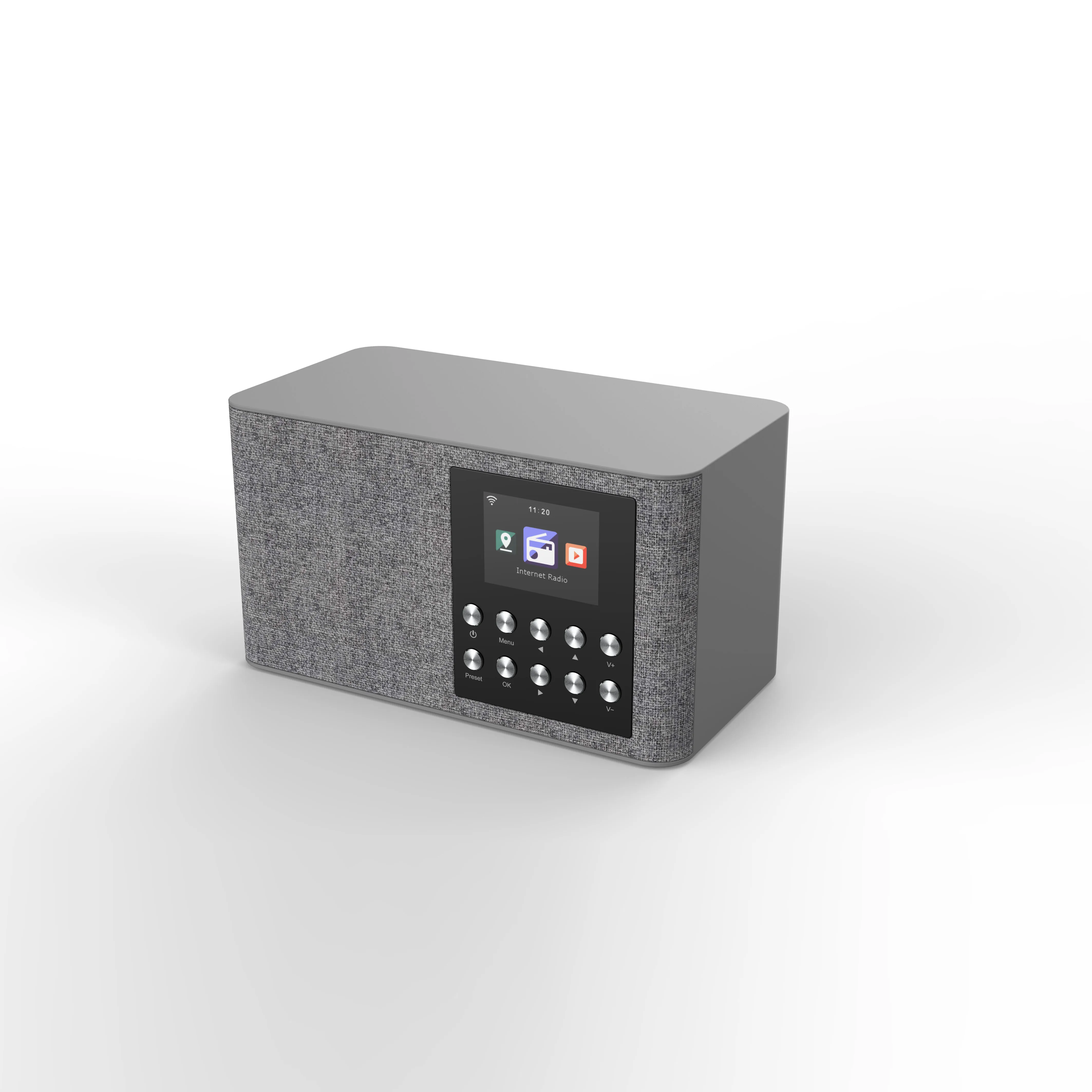 New FM AM internet DAB Radio with BT WIFI USB Speaker Radio Blue USB  OEM Wooden Style