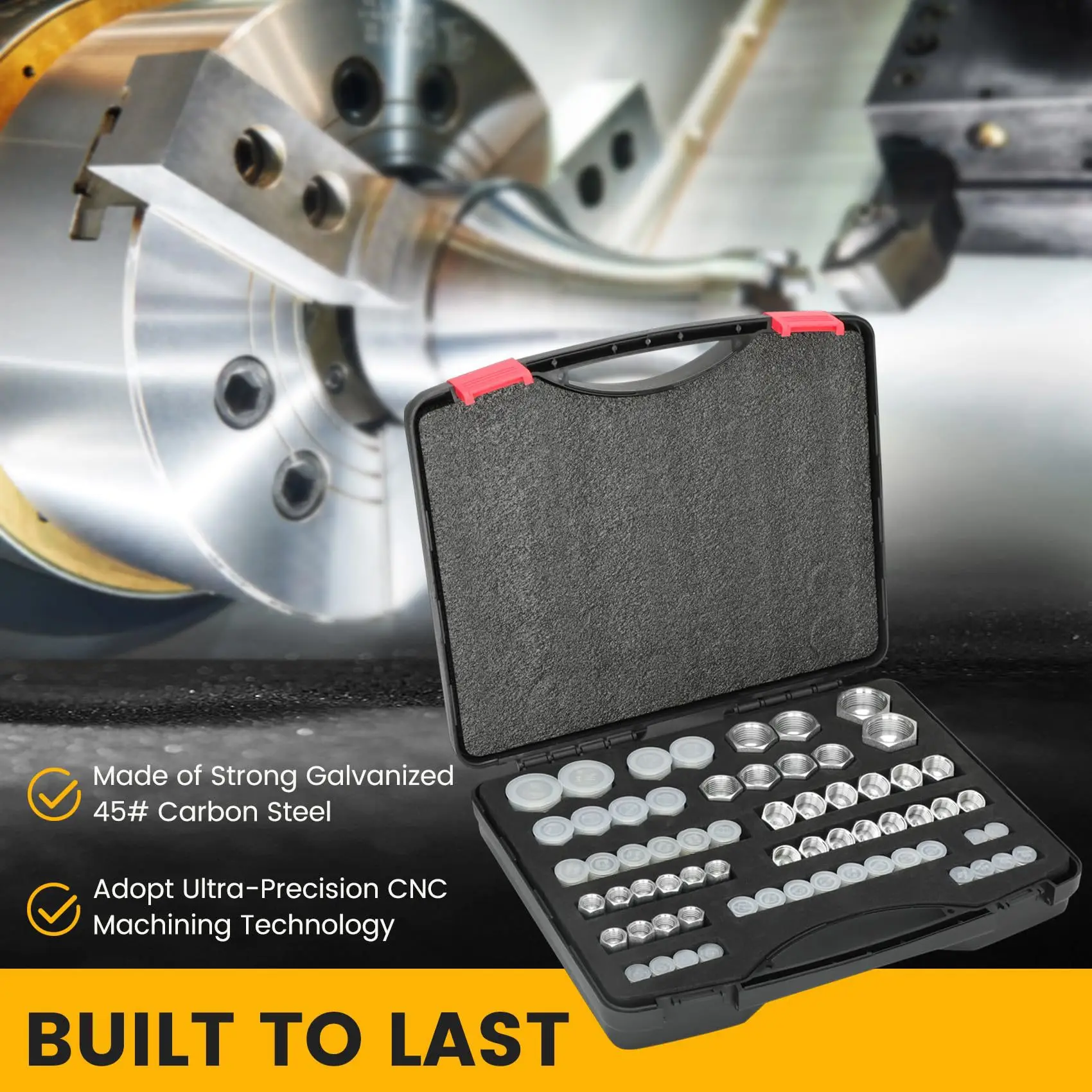 64 Pieces Cap & Plug Set, Hose & Pipe Hydraulic Fitting Set