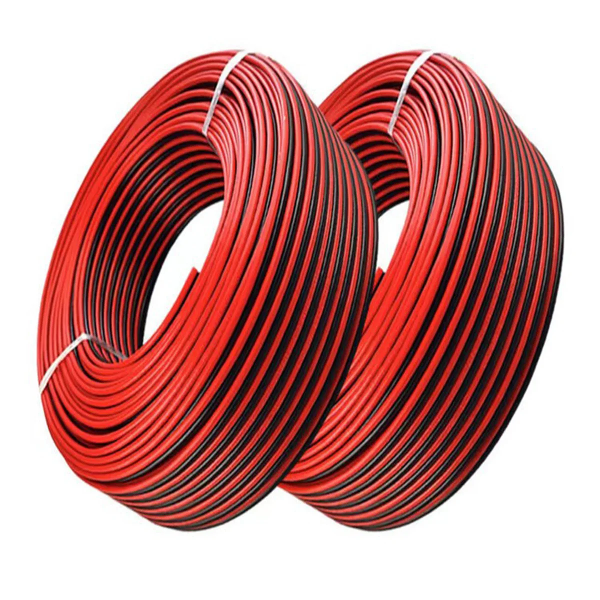 Durable Pvc Jacket Black & Red Cable 24awg Flexible Parallel Flat Twin Wires Soft Silicone Wire Packing For Electrical Use 100m