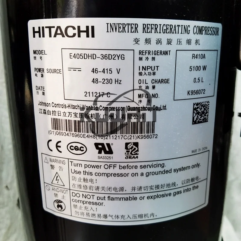 HITACHI инверторный Холодильный компрессор E405DHD-38A2YG E405DHD-36D2YG