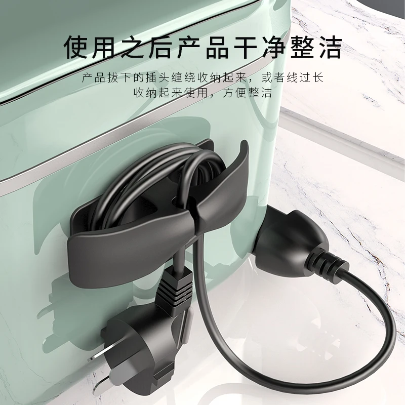 Self-Adhesive Kitchen Appliances Cord Organizer Wall Mounted Adhesive Wire Storage Holder Silicone Cable Tie Organizer Holder
