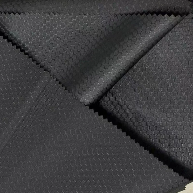 ripstop nylon fabric hexagon fabric with pu coating car seat covers work gloves mobile phone bags for shoe bag