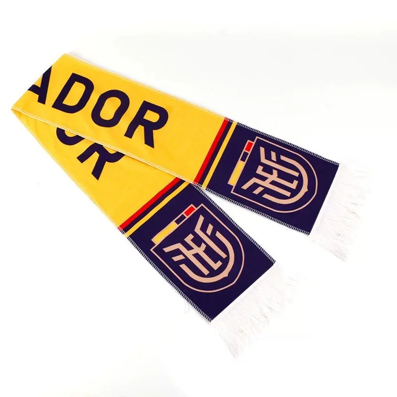 OEM custom logo 100% acrylic knitted football fan scarf