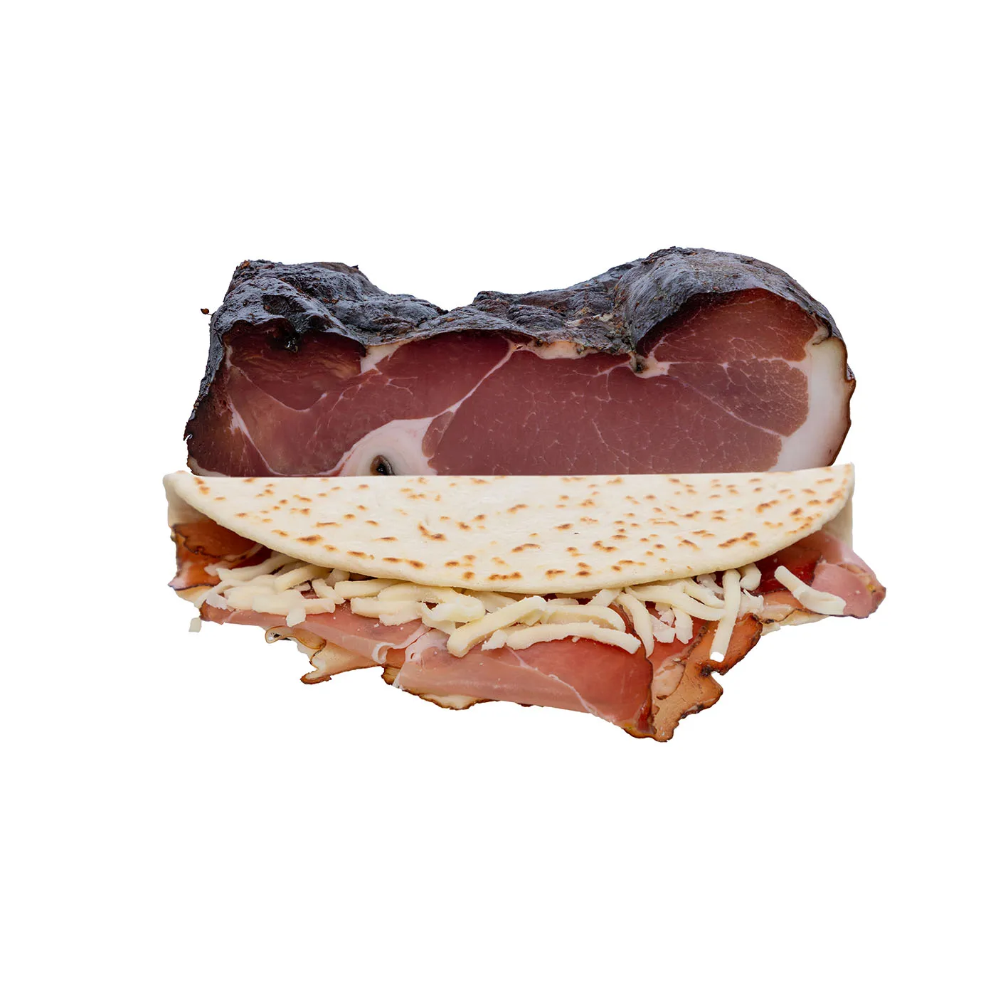 Piada Filled With Speck And Mozzarella Wheat Frozen Flatbread Italian Product Piadina Food