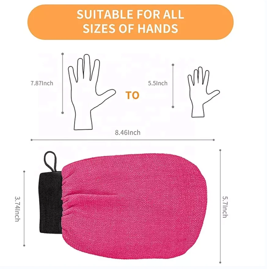 100% Natural Fiber ViscoseTurkish Bath Glove Body Scrub Exfoliating Mitt  Kessa  Moroccan Hammam Exfoliator Peeling Gloves