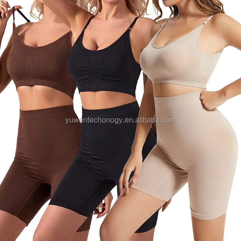 Seamless High Stretch Body Shaping Set OEM bra and boxer belly pants oversized tights Shapewear for postpartum tummy control