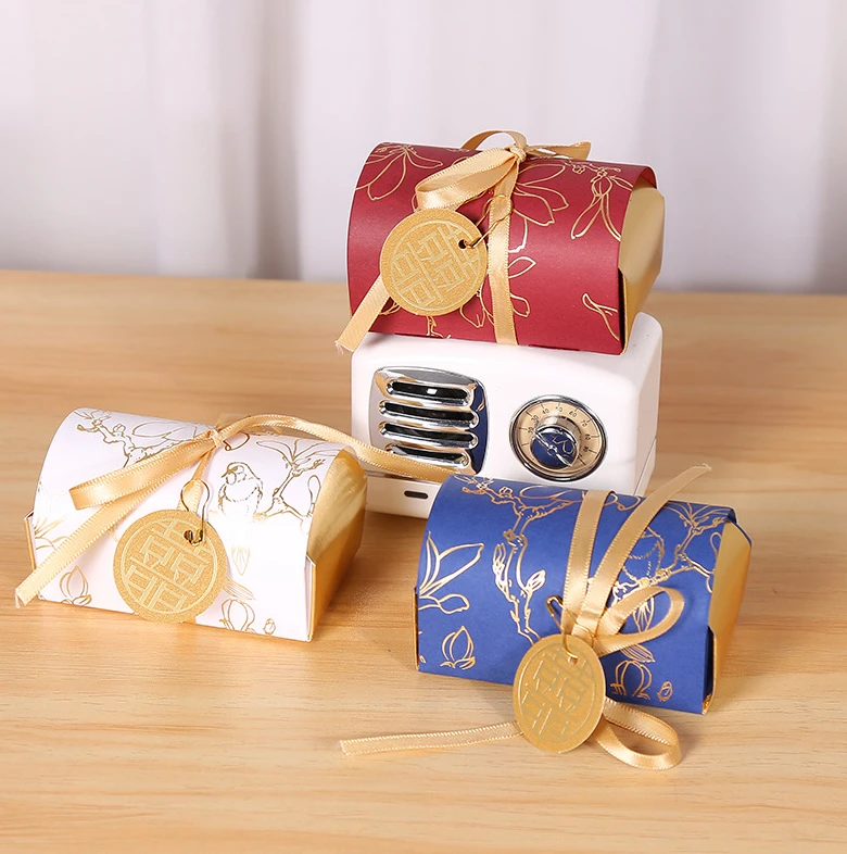 wine red blue white paper treasure chest candy box favor boxes for wedding party giveaways supplies guests
