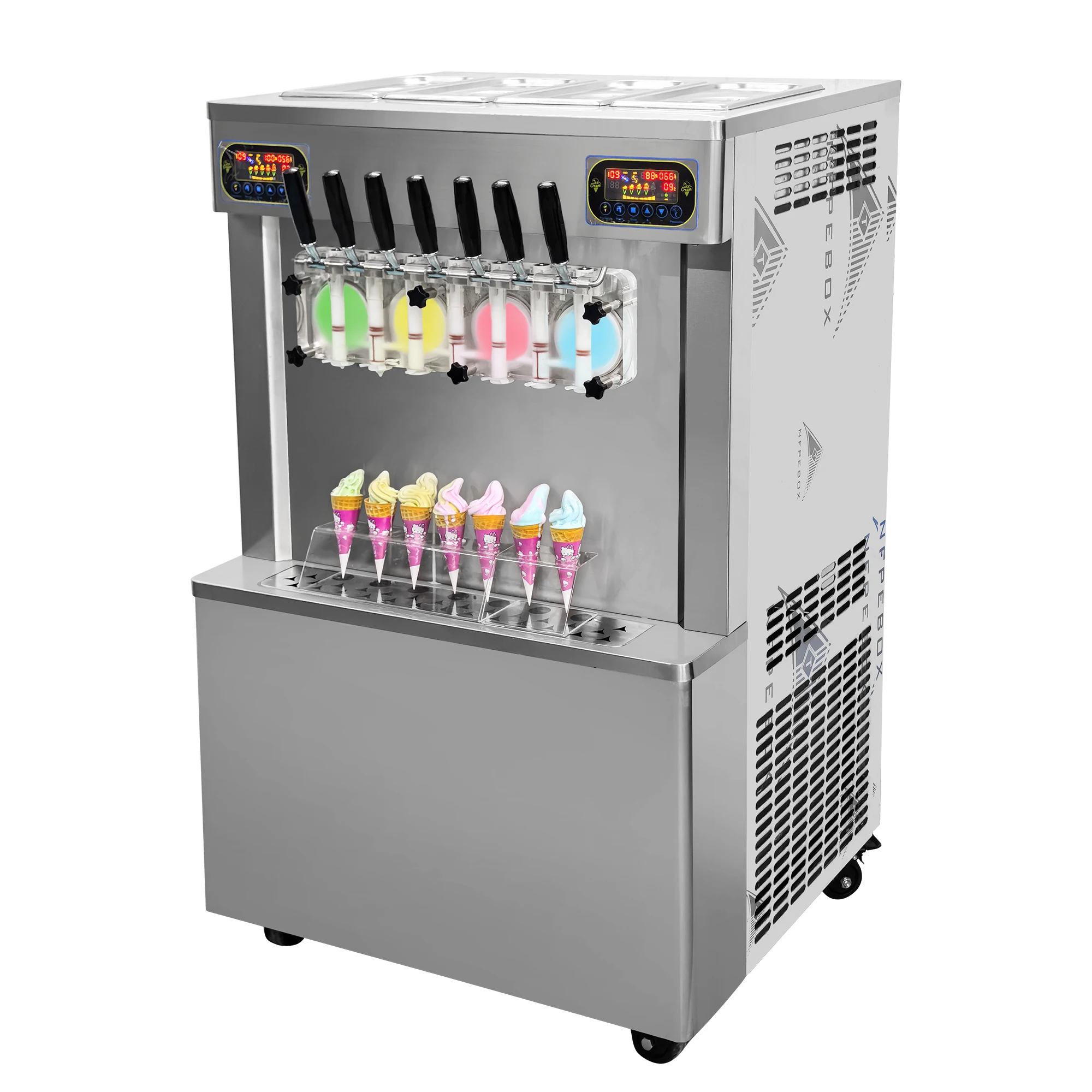 7 Flavors Soft Ice Cream Machine Ice Cream Snack Equipment For Business Frozen Yogurt/Soft Serve Brazil Ice Cream Machine