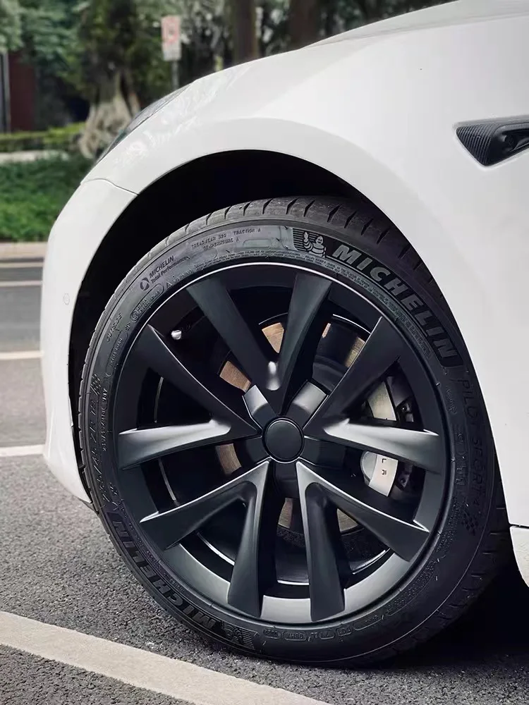 Automatic Performance Replacement 4PCS Hub Caps 18-Inch Hubcap Wheel Cover for Tesla Model 3 Wheel Hubcaps