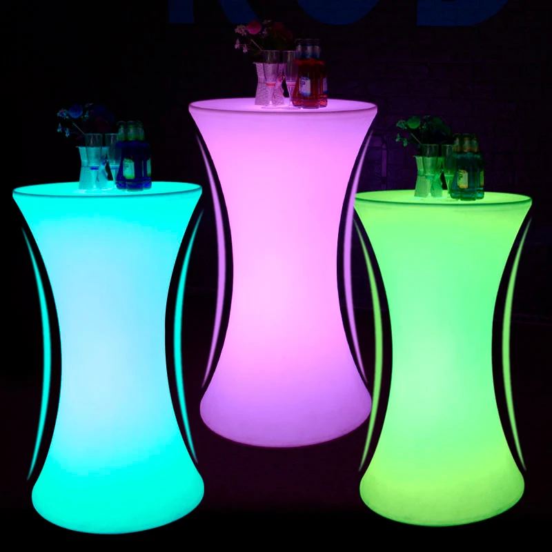 Morden led cocktail table plastic bar cocktail table led furniture