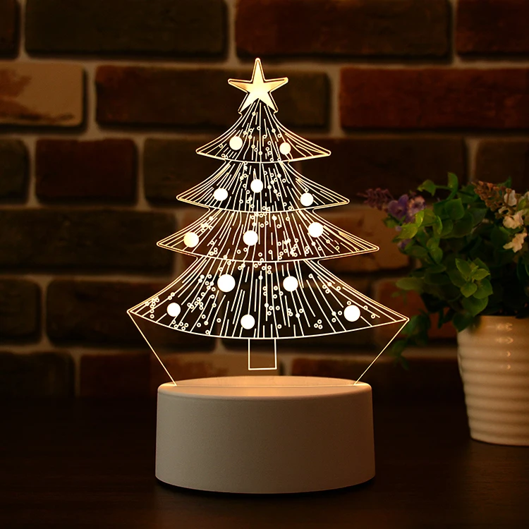 Warm White LED Christmas Light Ornaments Gifts Christmas LED Light Decoration Ornaments Merry Christmas Decoration Light