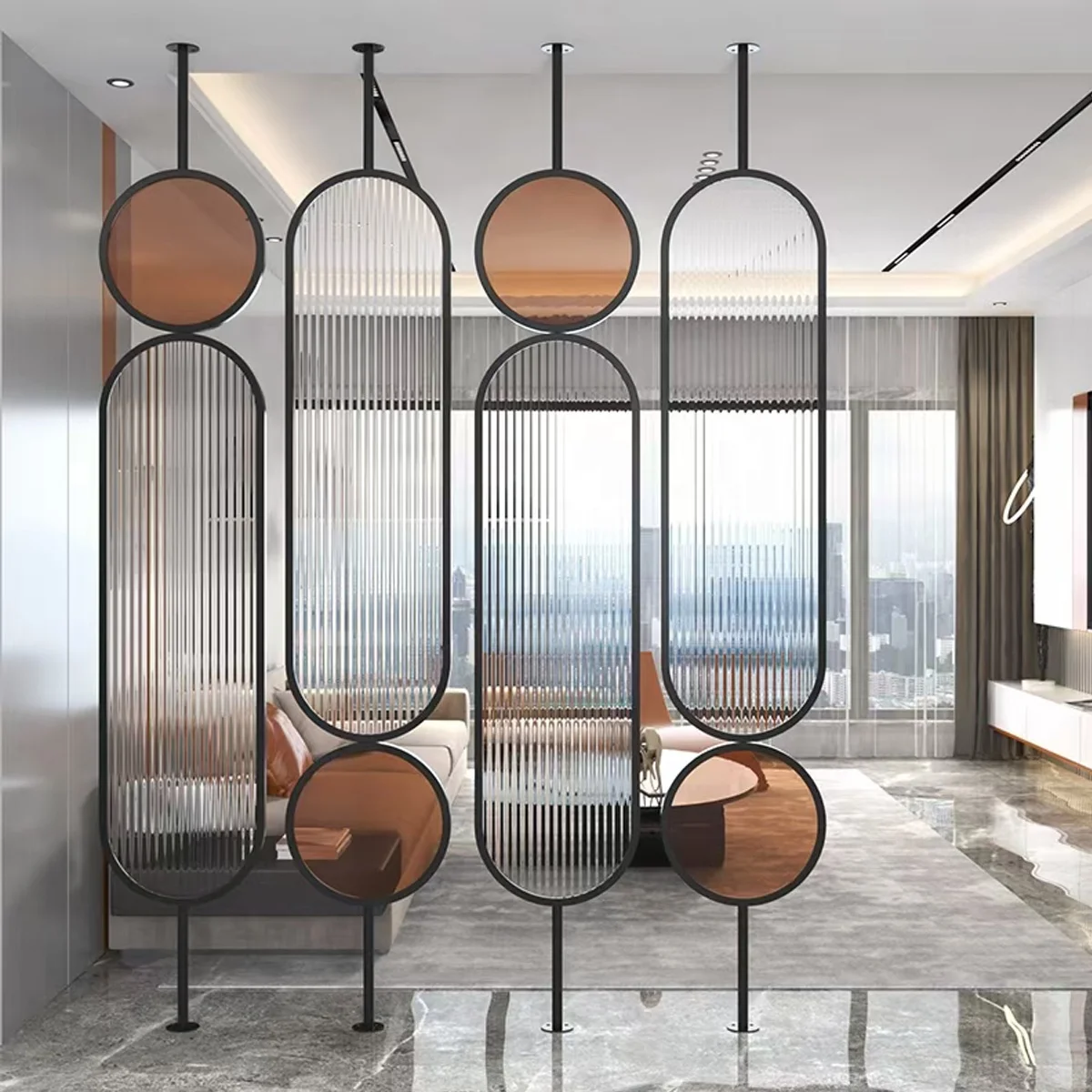 Reusable home decor chain link fence room decorative wooden folding wall divider panel privacy partition screen room dividers