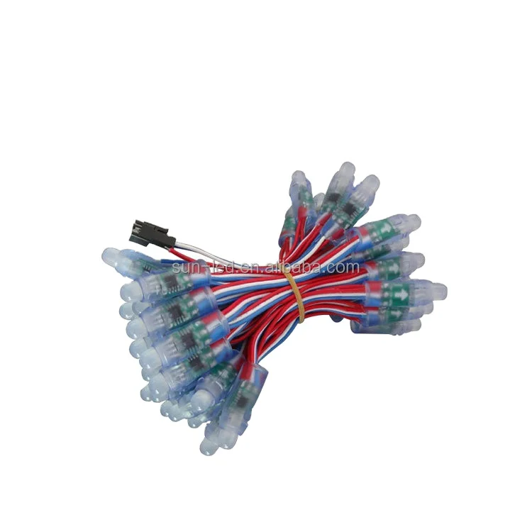 12 мм 9 rgb СВЕТОДИОДНЫЕ пиксельные огни IP68 Водонепроницаемые DC5V одна гирлянда Рождественский светодиодный светильник