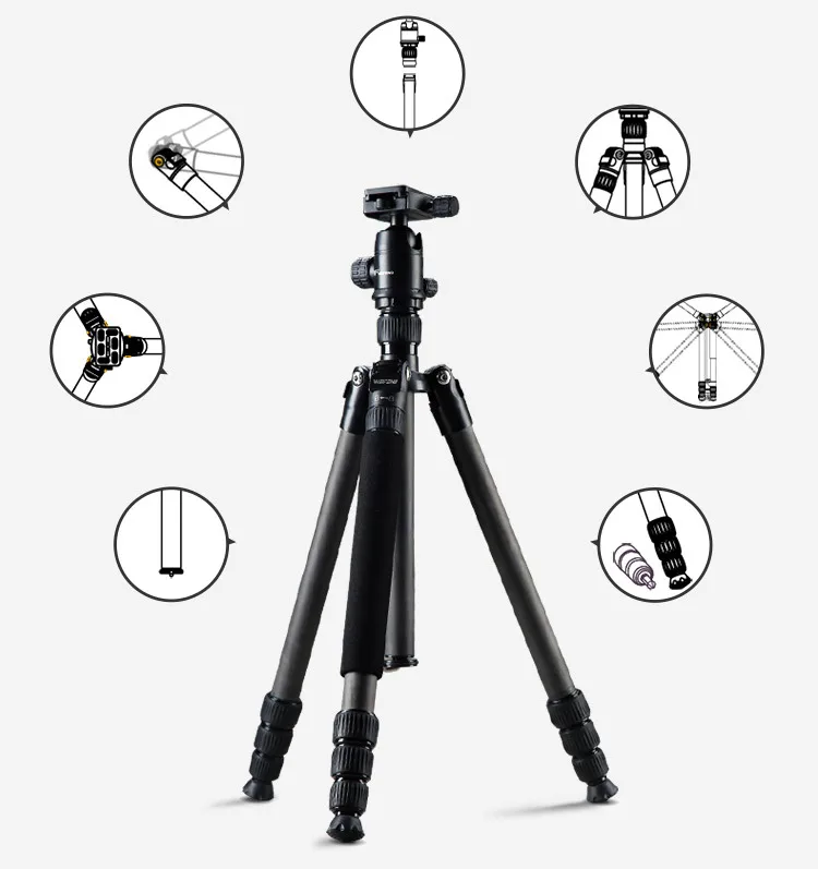Portable  Tripod  professional outdoor camera tripod  360 degree Panorama Ball Head tripod for Camera Video Camcorder