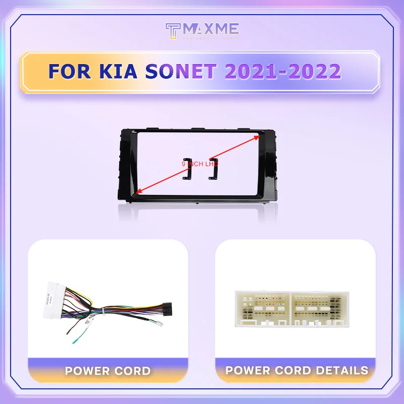 Заводская цена 9 дюймов автомобильный Dvd-блок монтажная рама для KIA SONET 2019-2022 Черный Ремонт автомобильные аксессуары кронштейн панели