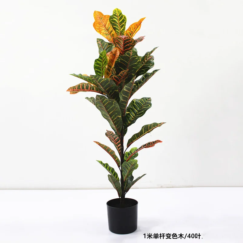Best quality tropical plant artificial croton tree  small bonsai plants for home decor